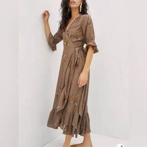 Let Me Be Beaded Sequin Wrap Maxi